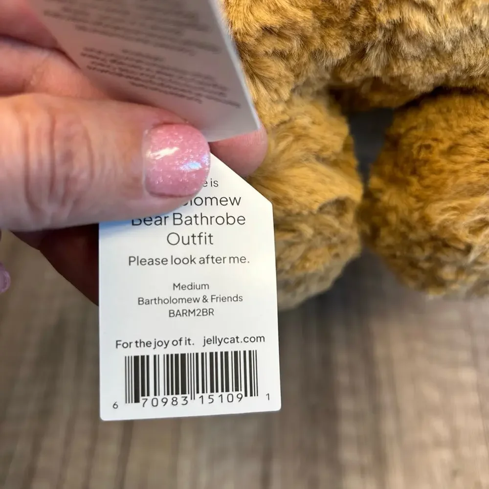 Jellycat Bartholomew Bathrobe Bear FAST SHIP NEW Authentic Jellycat Bear